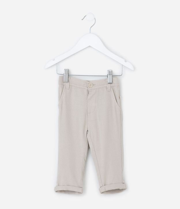 Pantalón Infantil en Cambraia con Bolsillo Cuchillo - Talle 0 a 18 Meses 2