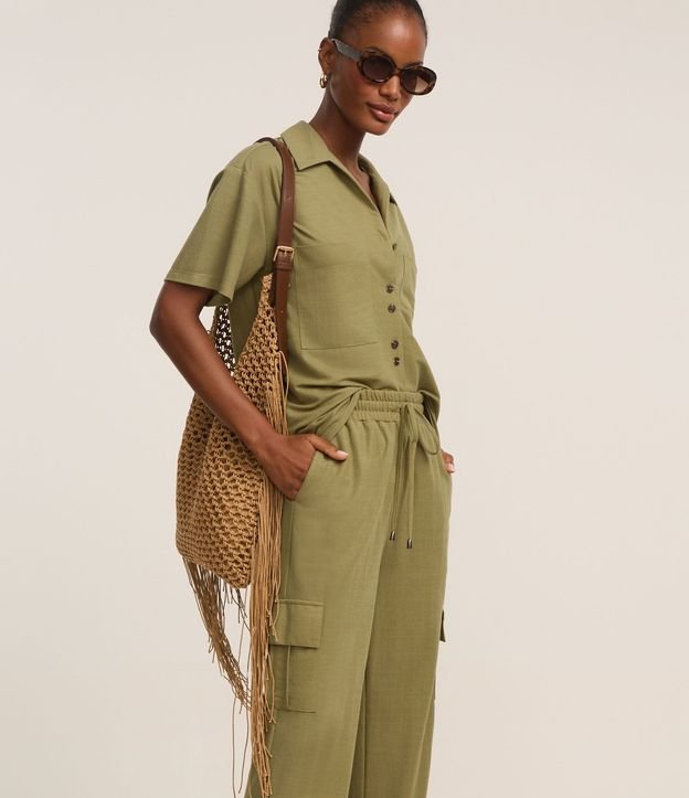 Pantalón Ligero en Malla Orly con Bolsillos Laterales 4