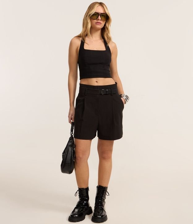 Blusa Cropped en Bengalina Frente Única 2