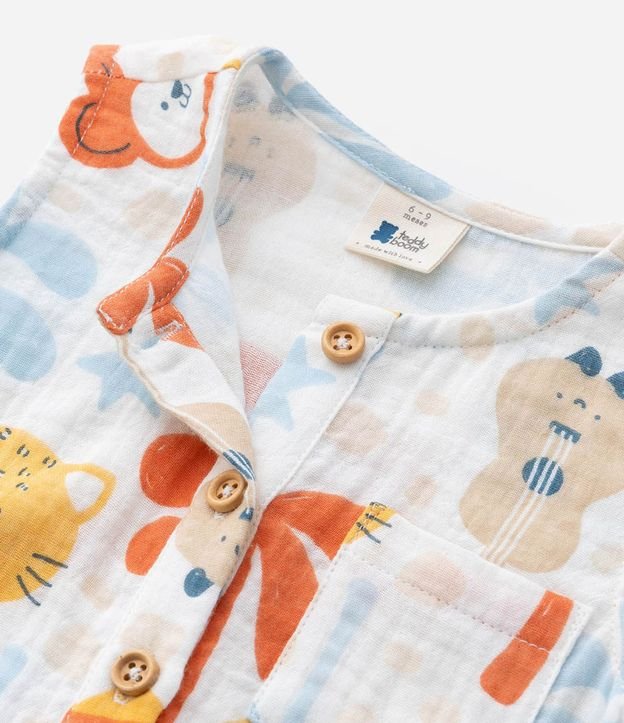 Enterito Infantil con Estampa de Animalitos - Talle 0 a 18 Meses 5