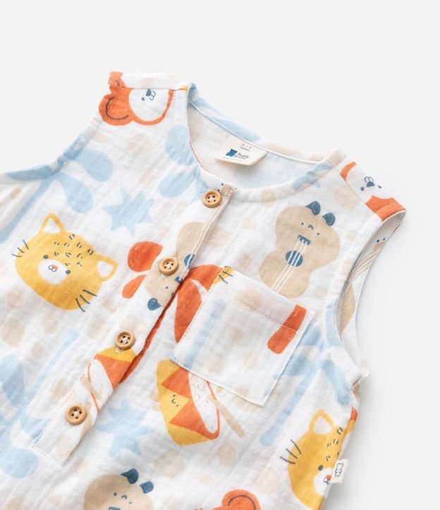 Enterito Infantil con Estampa de Animalitos - Talle 0 a 18 Meses 7
