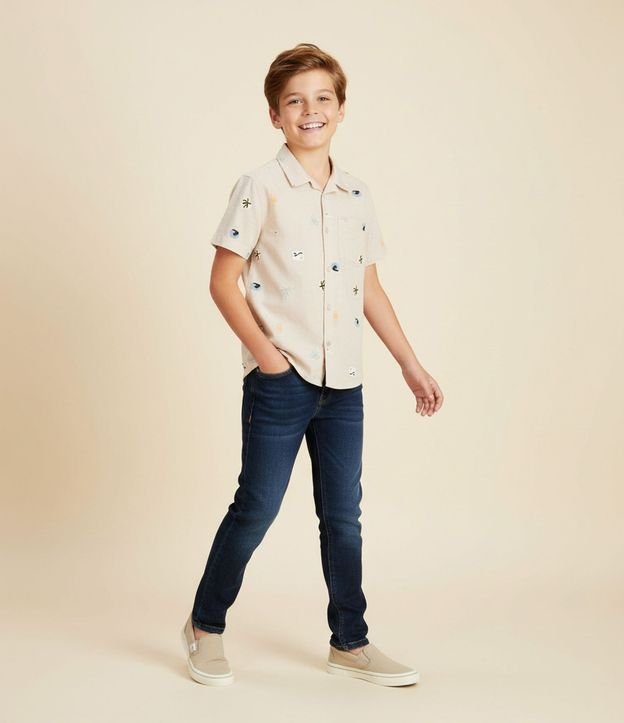 Camisa Infantil con Estampa Mini Ícones - Talle 5 a 14 años