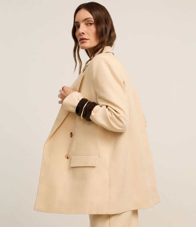 Blazer Oversized en Viscolino con Botones y Solapas 3