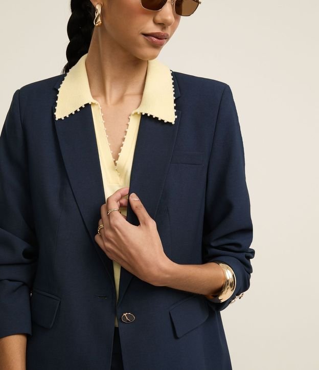 Blazer Comfort Sastre con Botón Diferenciado y Solapas