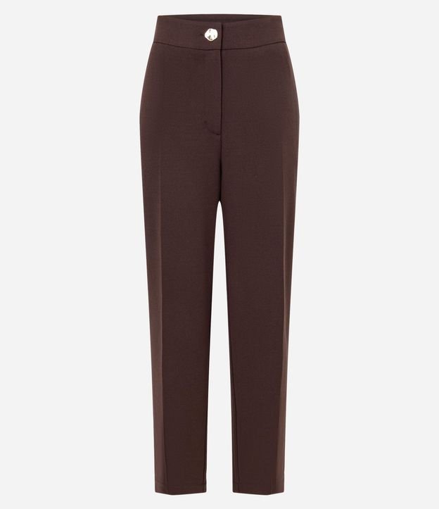 Pantalón Carrot Cintura Alta con Botón de Metal Martillado 5
