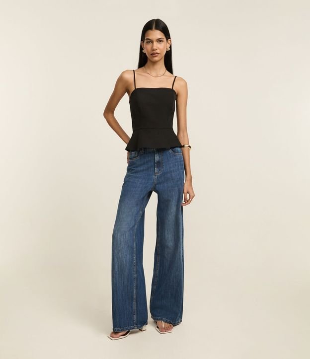 Blusa Peplum Sastrería en Twill con Asas 2