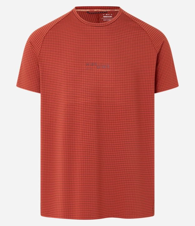 Remera Deportiva Regular con Estampa Cuadriculada y Texturizada 6