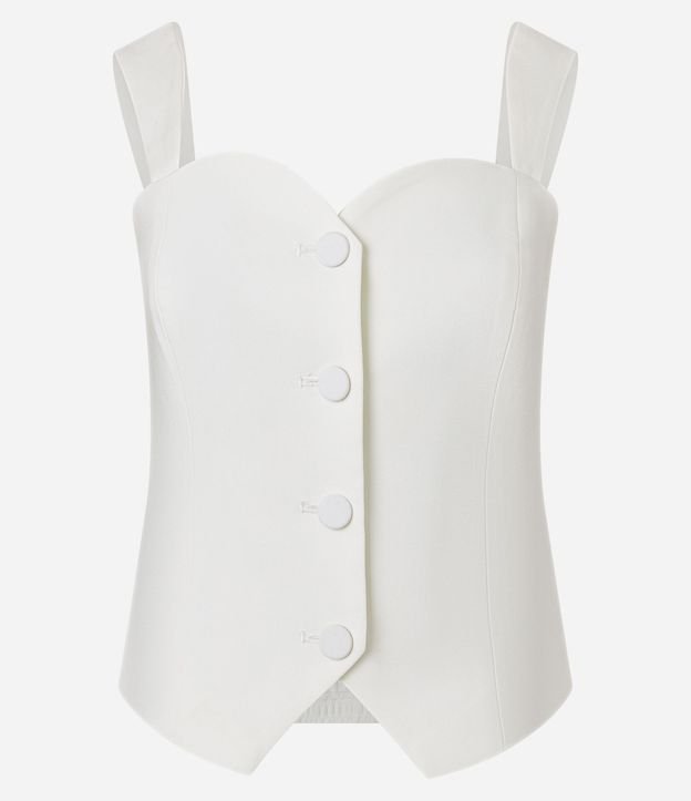 Blusa Sastrería con Escote Corazón y Botones Forrados 7