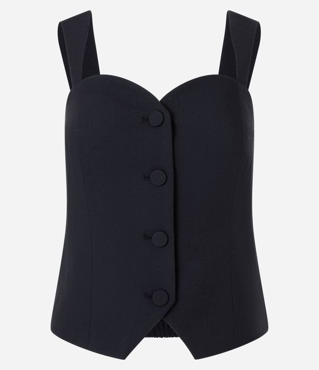 Blusa Sastrería con Escote Corazón y Botones Forrados 6