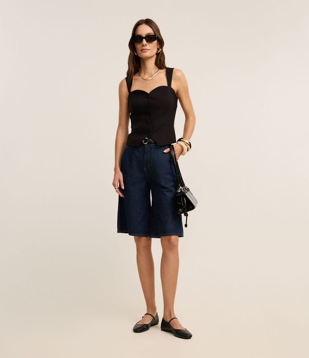 Blusa Sastrería con Escote Corazón y Botones Forrados 2