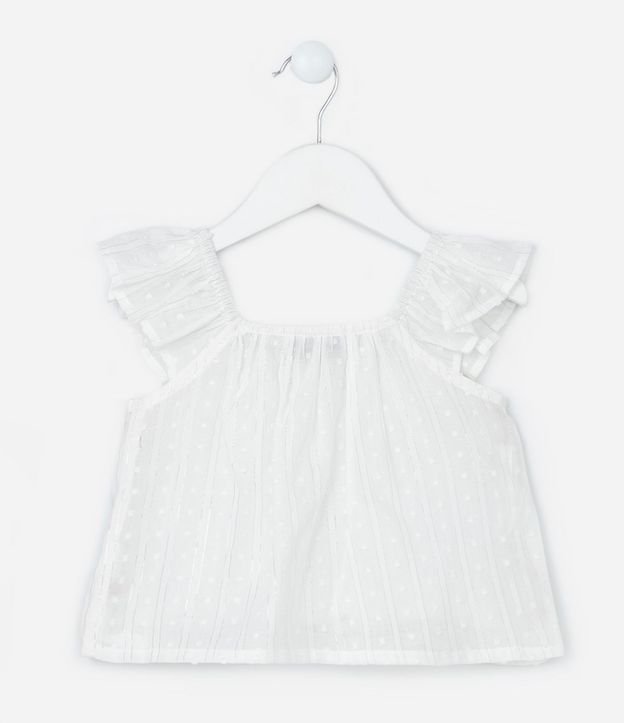 Blusa Infantil en Tricolina Texturizado con Volado - Talle 1 a 6 años 3
