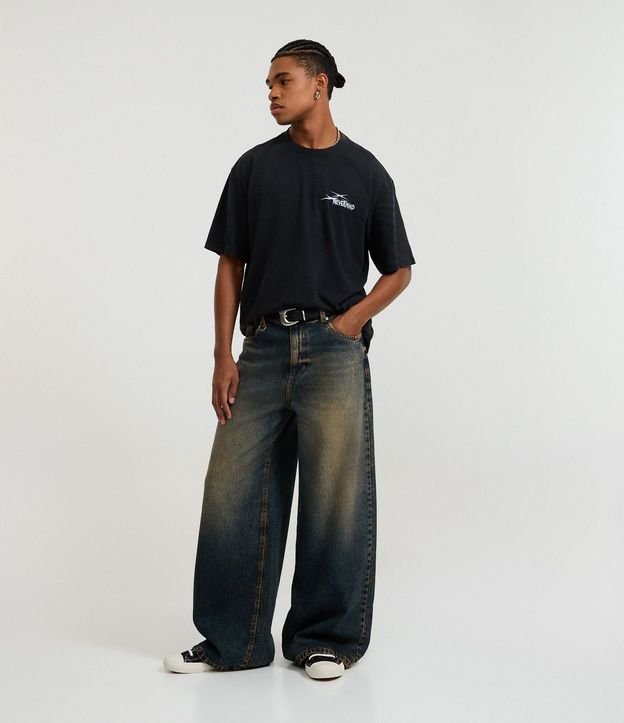 Pantalón Mega Baggy en Jeans con Argollas