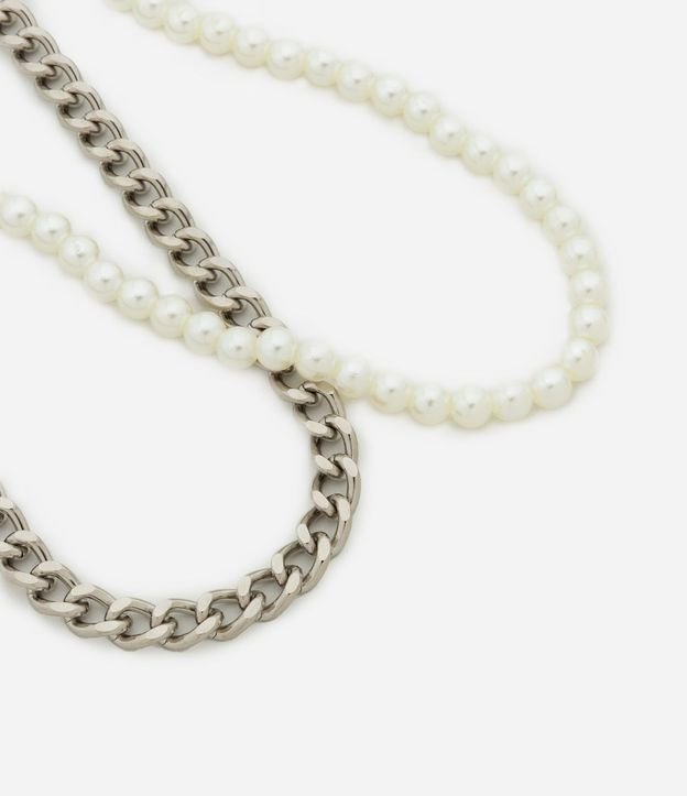 Kit 02 Collares con Cadena Metal y Perlas