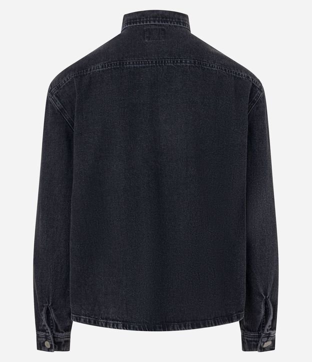 Camisa Oversized Boxy en Jeans con Efecto Marmorizado 8