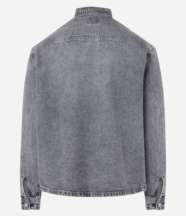 Camisa Oversized Boxy en Jeans con Efecto Marmorizado 7