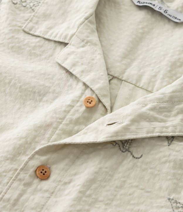 Camisa Infantil con Estampa Palmeras y Barcos - Talle 5 a 14 años