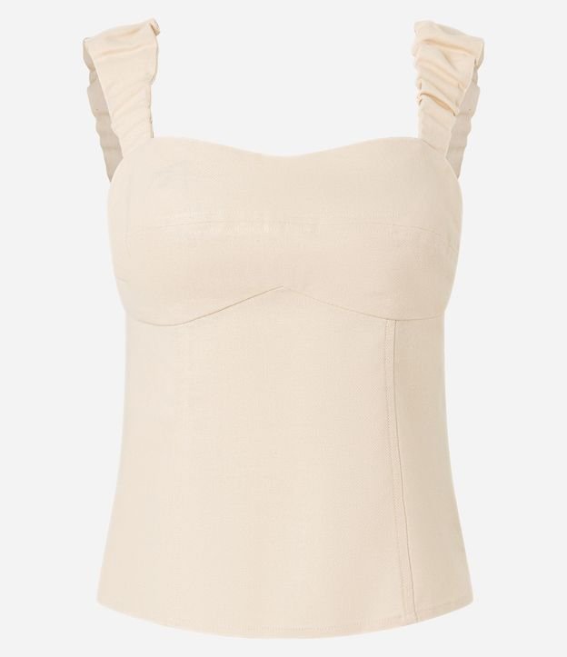 Blusa de Bretel Ancho con Lino y Escote Corazón 7