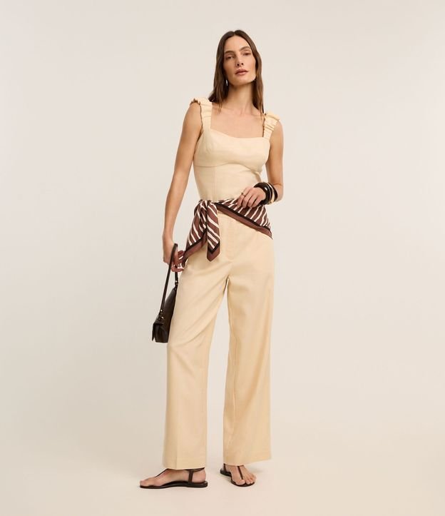Blusa de Bretel Ancho con Lino y Escote Corazón 3