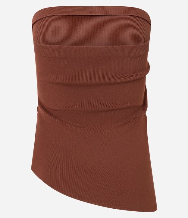 Blusa Slim Texturizada y sin Bretel con Bajo Asimétrico 8