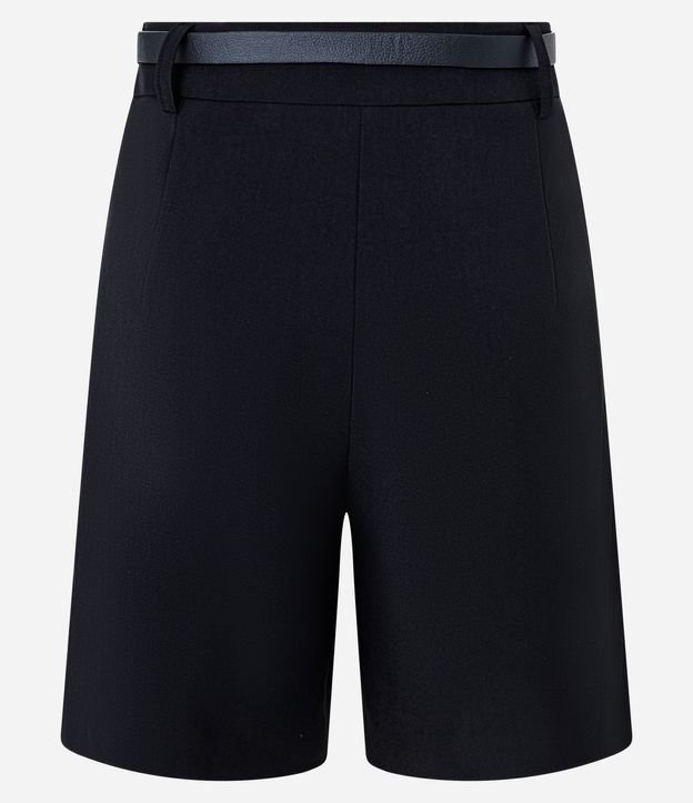 Short Sastre con Pliegues y Cinturón Fino de PU 7