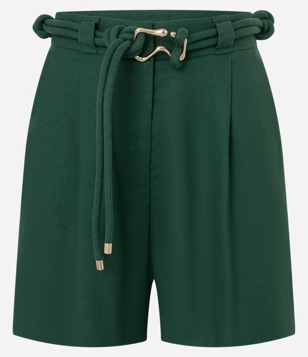 Short en Viscolino con Cinturón Cuerda y Hebilla