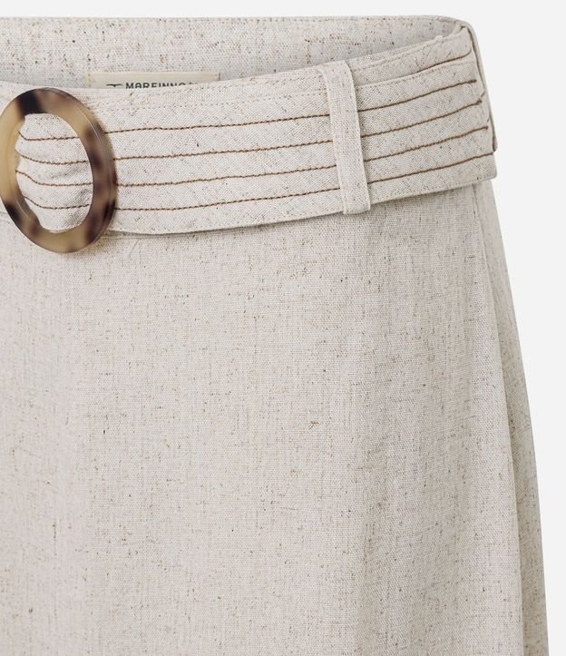 Pollera Midi Recta en Viscolino con Encaje y Cinturón 6