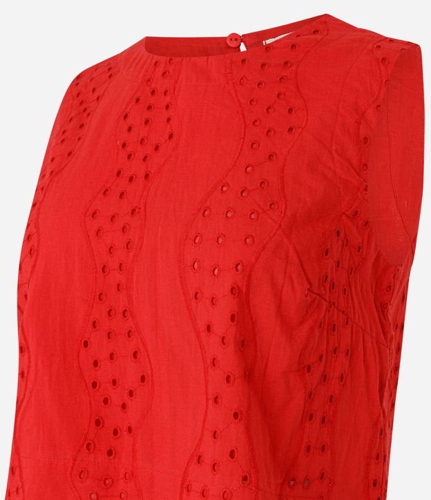 Blusa en Laise con Cuello Redondo y Bordado Cutout 6