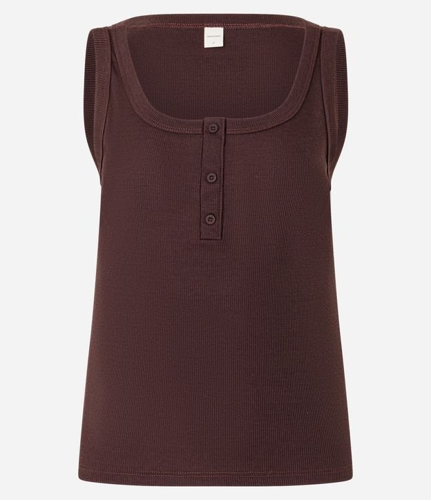 Blusa Musculosa en Rib con Media Vista de Botones 7