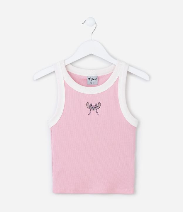 Musculosa Infantil en Rib con Bordado de Angel - Talle 5 a 14 años