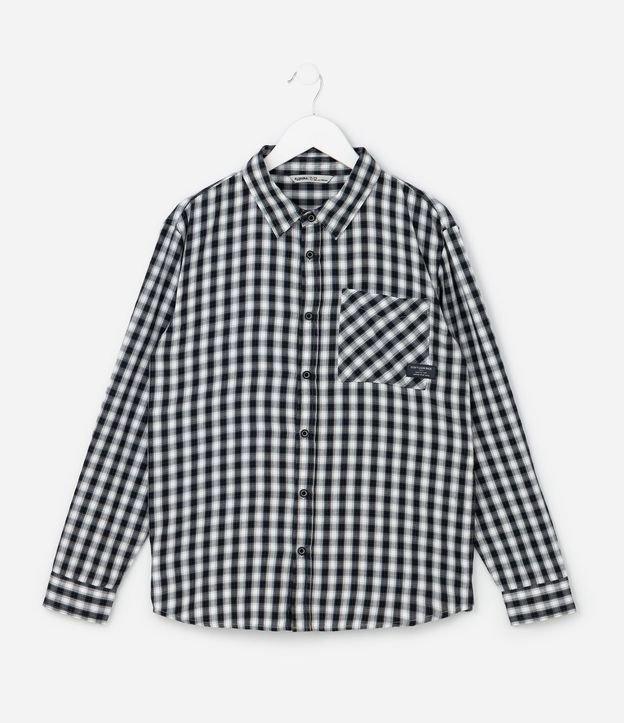 Camisa Infantil con Estampa de Cuadros - Talle 5 a 14 años 2
