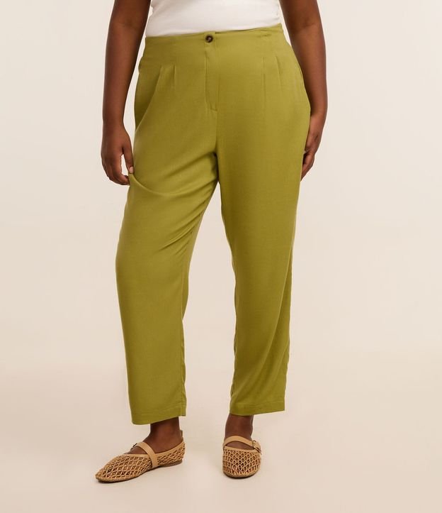 Pantalón Carrot en Viscolino con Pliegues Curve & Plus Size 2