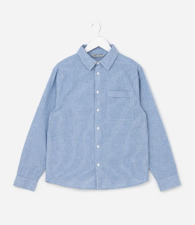 Camisa Infantil con Estampa de Raya y Texturizada - Talle 5 a 14 años 1