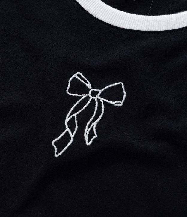 Remera Corta Infantil con Bordado Lazo - Talle 5 a 14 años 5