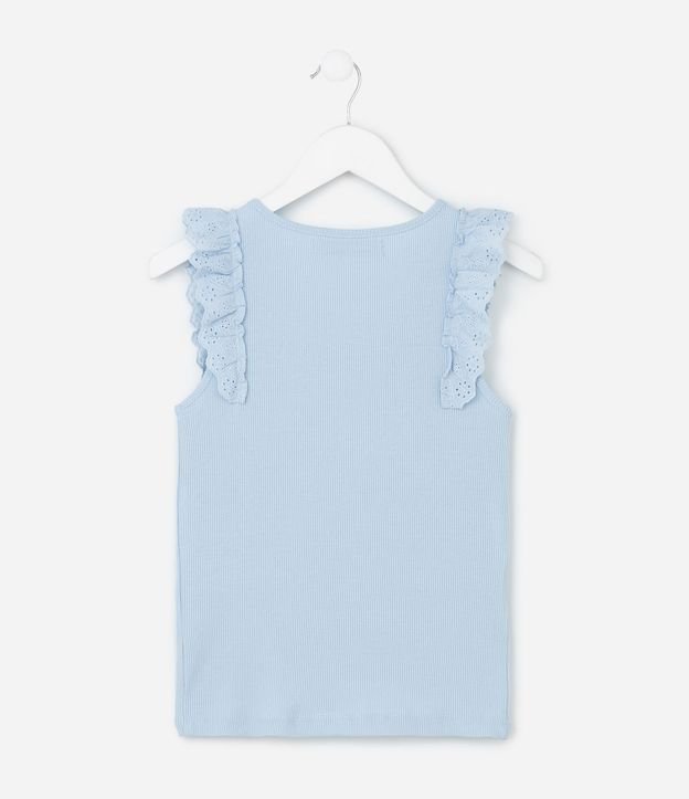 Musculosa Infantil en Rib con Volado de Broderie - Talle 5 a 14 años 2