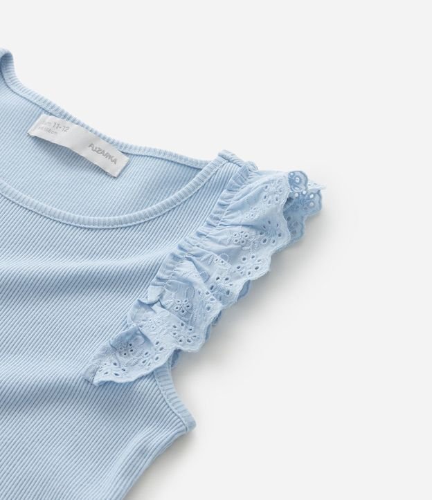 Musculosa Infantil en Rib con Volado de Broderie - Talle 5 a 14 años 5