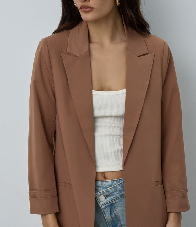 Blazer Oversized Alargado en Sastrería con Pliegues en el Puño 3