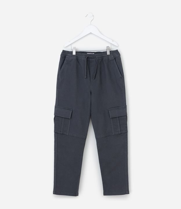Pantalón Infantil Jogger en Sarga con Bolsillo Cargo - Talle 5 a 14 años 3