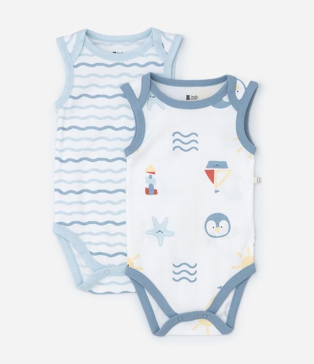 Kit 02 Bodies Infantiles en Rib con Estampa - Talle 0 a 18 meses