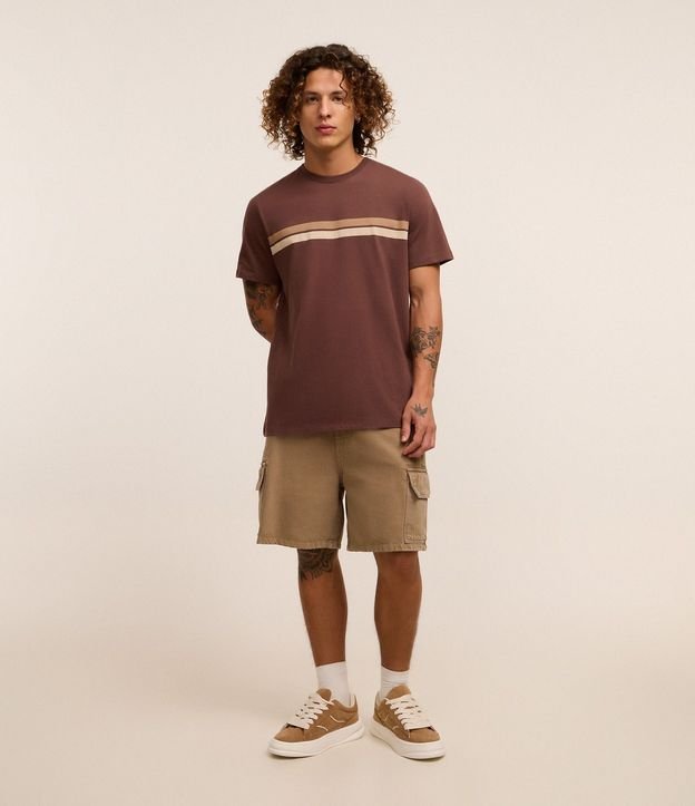 Remera Regular en Algodón con Rayas 2