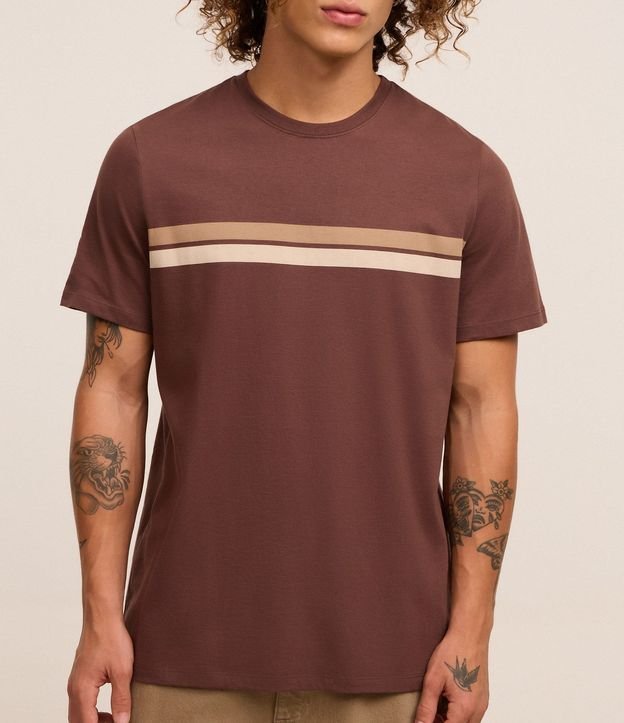 Remera Regular en Algodón con Rayas 4