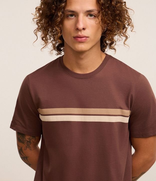 Remera Regular en Algodón con Rayas 5