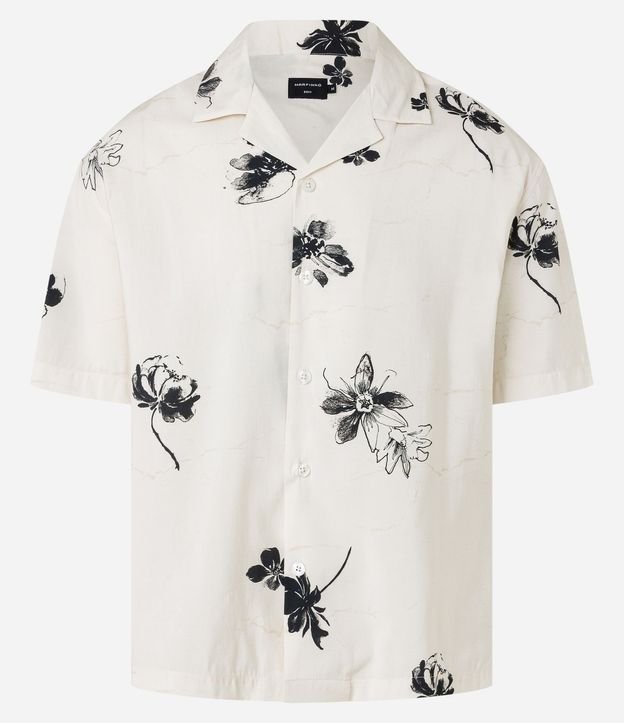 Camisa Boxy en Airflow con Cuello Bowling y Estampa Floral 9