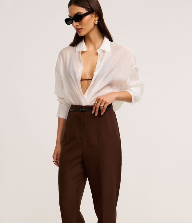 Pantalón Zanahoria Sastrería con Cinturón Hebilla 2
