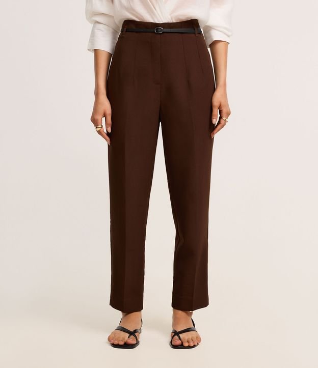 Pantalón Zanahoria Sastrería con Cinturón Hebilla 3