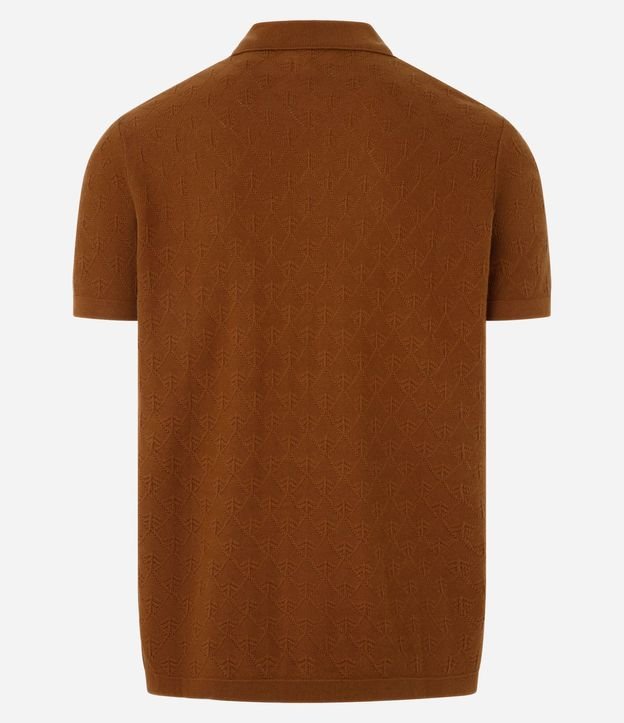 Polo de Algodón Regular con Textura Geométrica 7