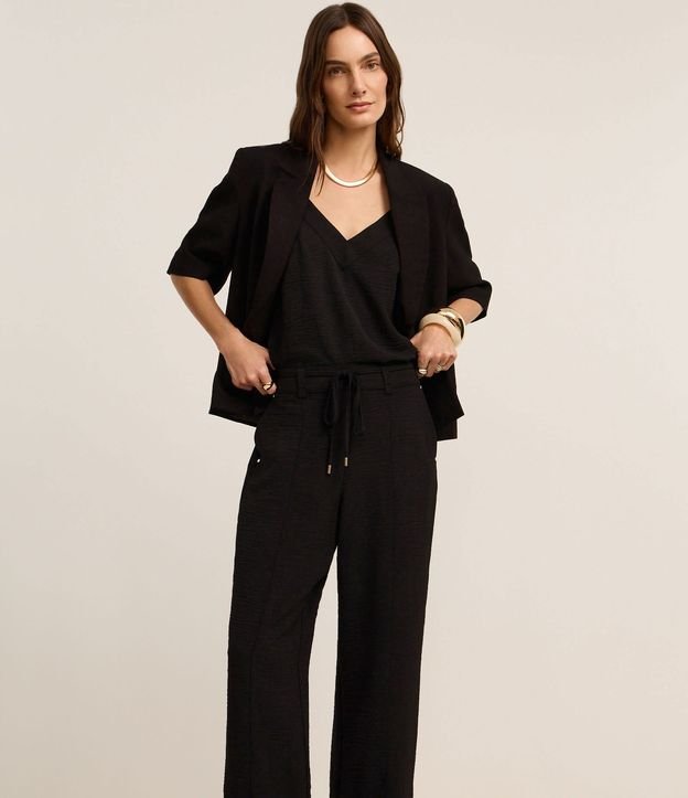 Pantalón Wide Leg en Crepé Airflow con Lazo en la Cintura 2