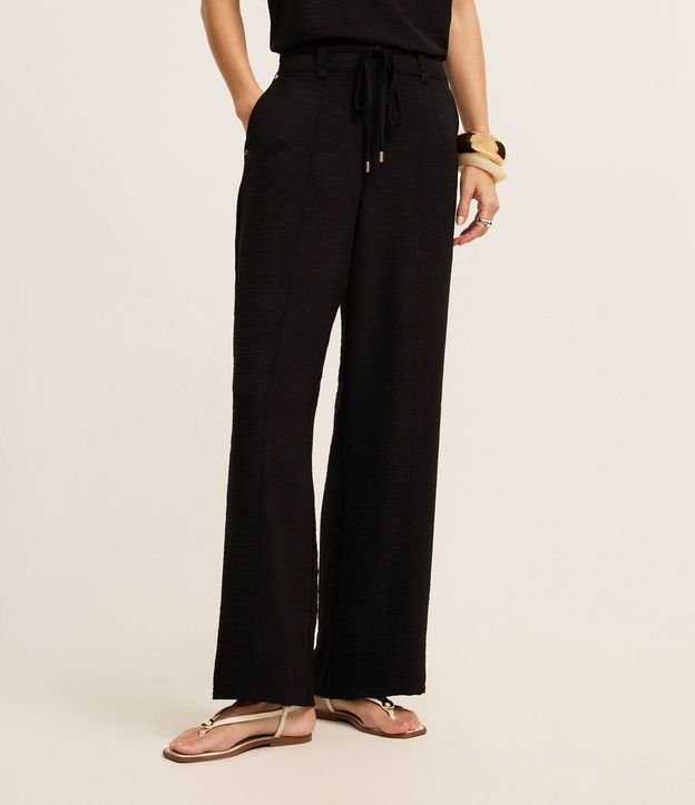 Pantalón Wide Leg en Crepé Airflow con Lazo en la Cintura 3