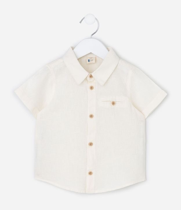 Camisa Infantil en Lino con Cuello Polo – Talle 0 a 18 Meses 2