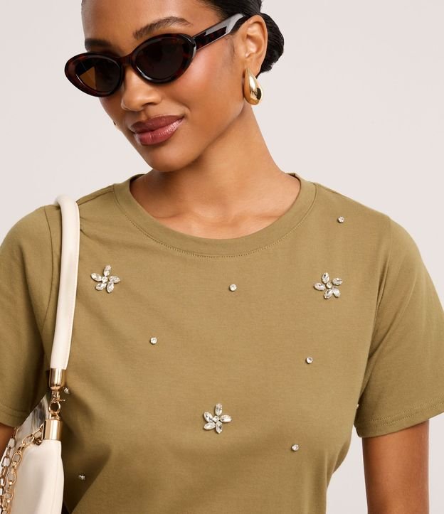 Blusa en Algodón con Flores de Strass 3