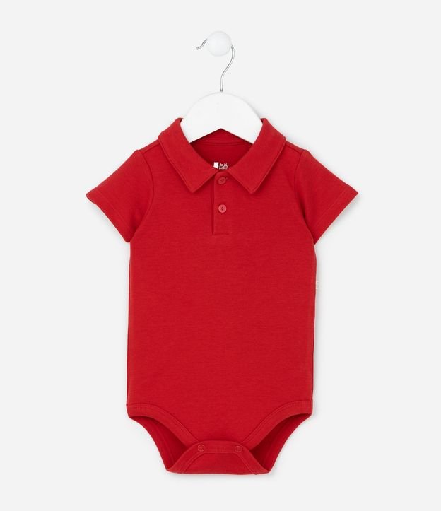 Body Corto Infantil con Cuello Polo y Estampa Rayada - Talle 0 a 18 meses 2